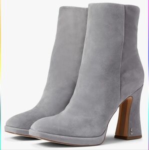 Sam Edelman Gray Suede Heeled Boots Good Condition